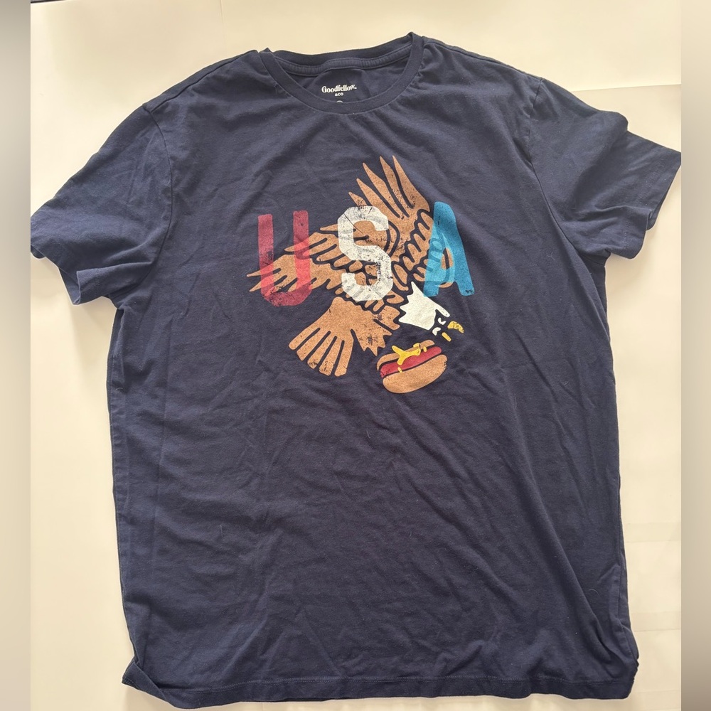Goodfellow & Co Navy USA Eagle Graphic Tee